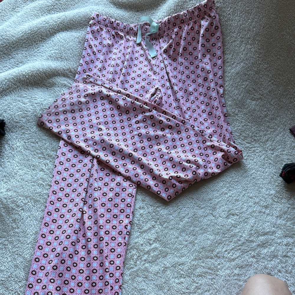 Lands' End Pink Floral Straight Leg Pants